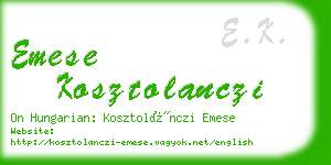 emese kosztolanczi business card